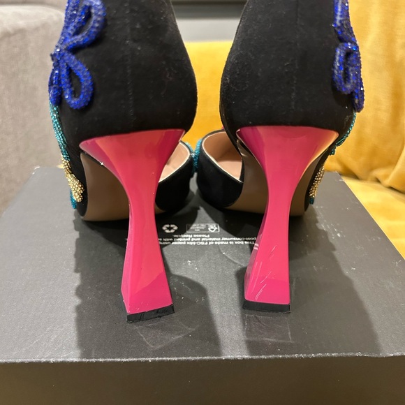 Betsey Johnson Black Heels with Multicolor Embellishments - Picture 5 of 8